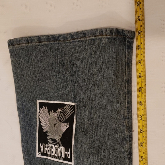 LE MORE Womens NFL Patches Jeans, Size 39X33 - Picture 7 of 10